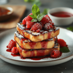 Butterige Brioche French Toast mit Himbeer-Chili-Kompott