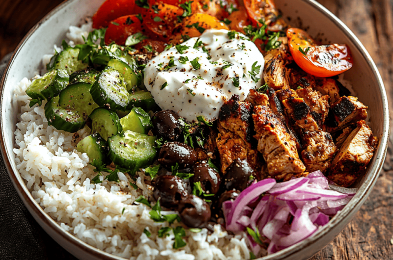 25-Minuten Tzatziki Gyro Reisschalen – Mediterraner Genuss in einer Bowl