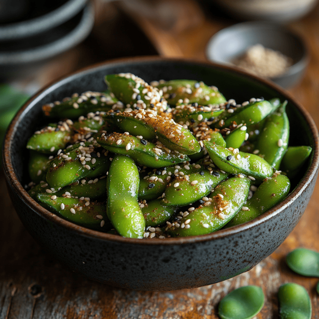 Miso-Butter-Edamame mit geröstetem Knoblauch & Sesam: Herzhafter Snack mit Suchtpotenzial