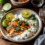 Einfaches Chili-Limetten-Hähnchen mit Reis