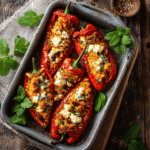 Gefüllte Spitzpaprika mit Feta, Couscous & Datteln – Orientalisch, aromatisch & sättigend